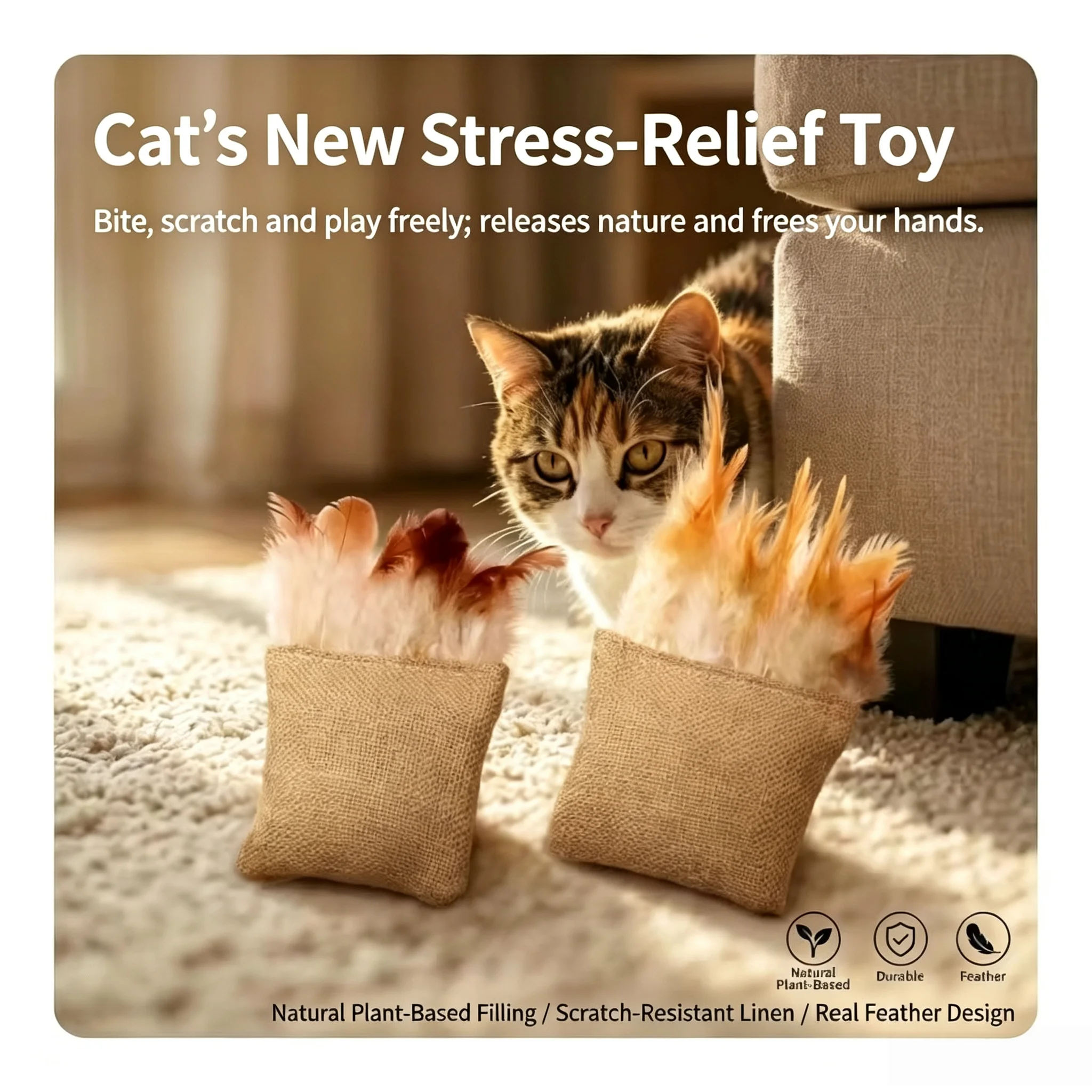 Catnip Toys - Cat Toy Made of Burlap and