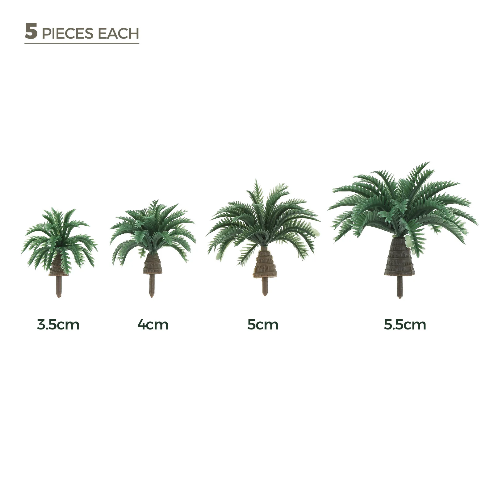 20Pcs Artificial Mini Coconut Palm Model Resin Layout Rainforest Diorama Railway Architecture Landscape Scenery Sand Table Craft