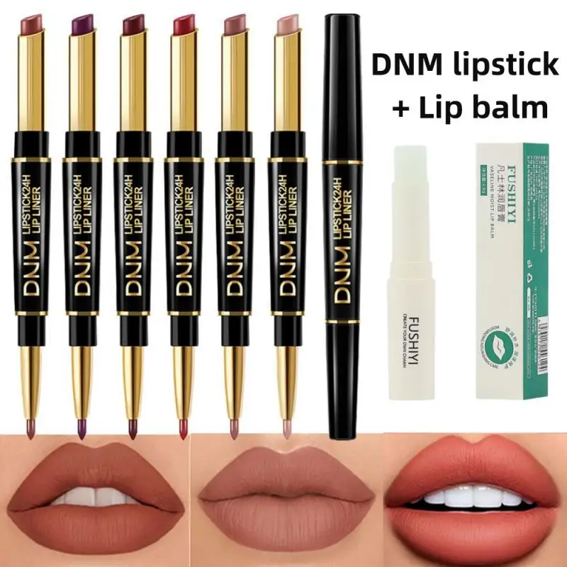 Rossetto opaco a doppia estremità pigmento impermeabile duraturo rossetto opaco matita idratante rossetto Lipliner trucco cosmetico TSLM1