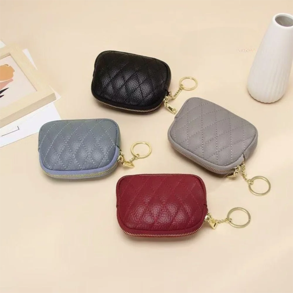 New PU Leather Mini Coin Purse Portable Versatile Zipper Wallet Casual Car Key Case