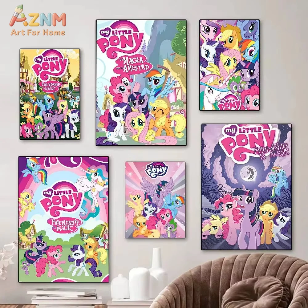 1pc My Cartoon P-Pony L-Little Movie Posters Room Bar Cafe Aesthetic Art Wall Painting Decor