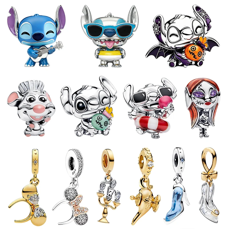new 925 Silver Pumpkin Halloween Little Mouse Beaded Charms, Fit For Necklace Bracelet DIY Birthday  Women's Party Gift