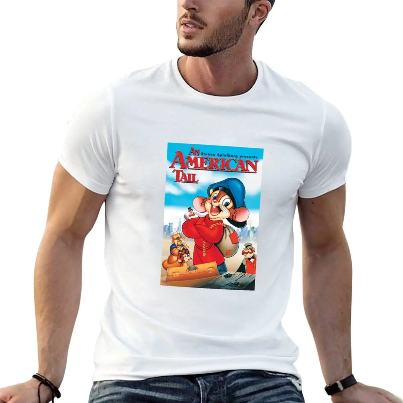 Camiseta Fievel masculina com estampa gráfica, camiseta masculina com estampa gráfica para homem, camiseta slim fit