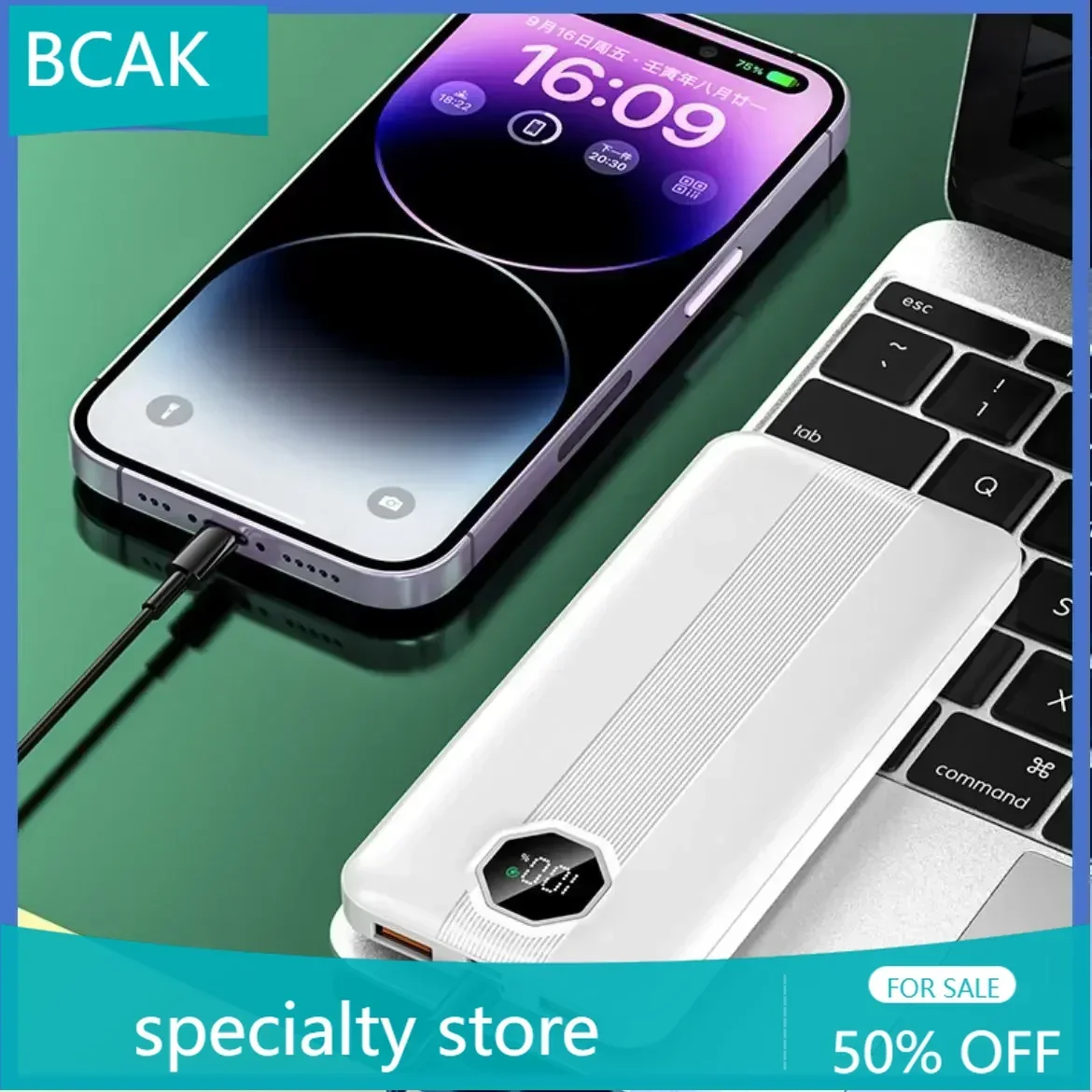 BCAK/Brand Store بنك الطاقة الخارجي 10000MAh 200000 mAh شحن سريع للغاية مزود طاقة متنقل محمول مناسب للهاتف المحمول