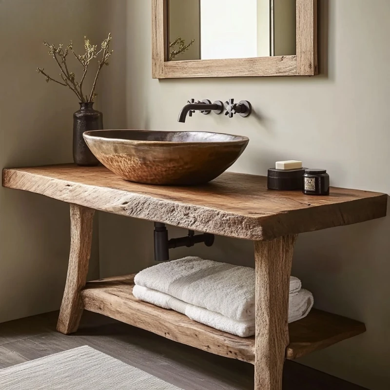 

Hotel B & B retro washbasin washbasin solid wood bathroom cabinet combination washbasin