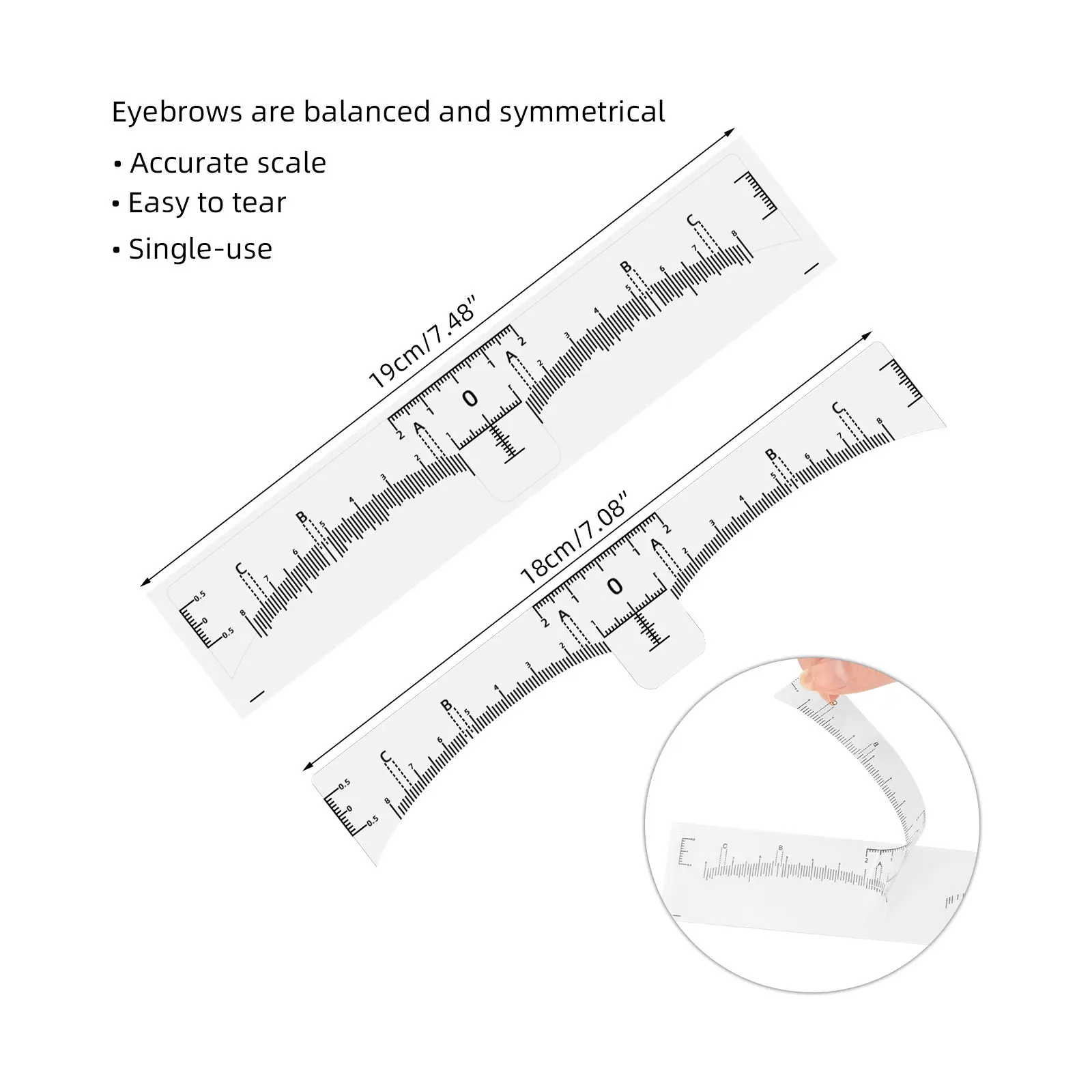 100pcs Disposable Semi Permanent Makeup Guide Ruler Measure Tools Eyebrow Stencil Template Grooming Brow Supply