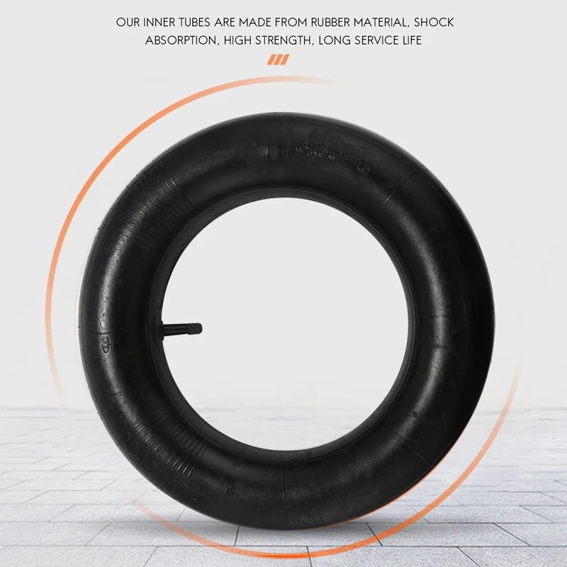 Wheelbarrow Inner Tube 3.50-8 Heavy Duty Rubber Inner Tube Replacement with Tr13 Valve Stem Garden Cart Inner Tube B