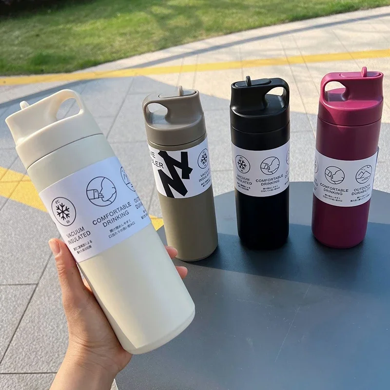 600ML Travel Stainless Steel Coffee Cup Leak-Proof Thermos Bottle Car Vacuum Flasks Coffee Cup Travel Portable Insulated Bottles