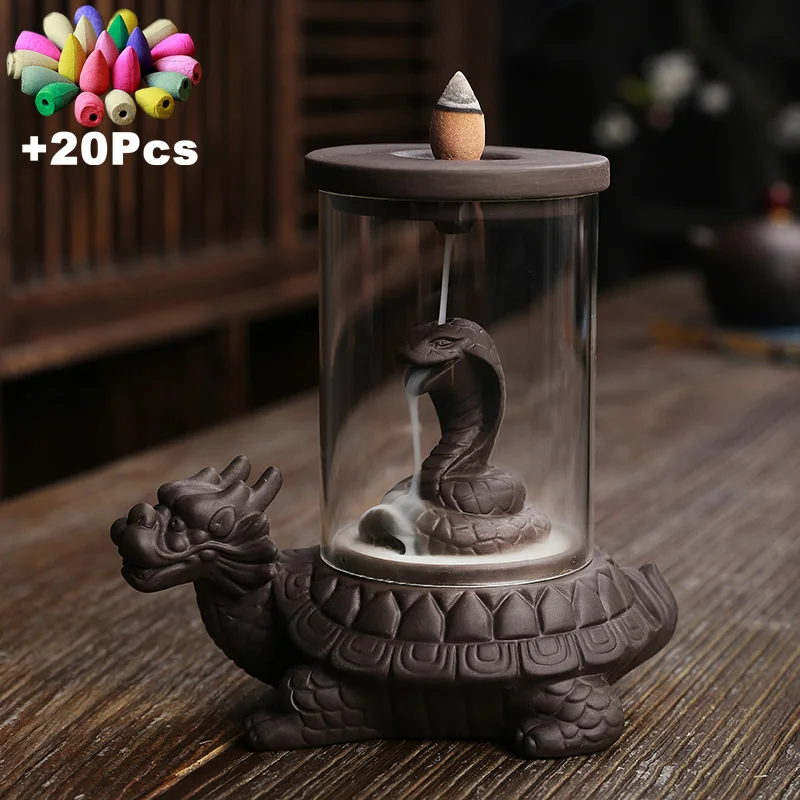 Handmade Craft Home Decorations Windproof Incense Fountain Natural Backflow Zen Meditation Ornaments Gift