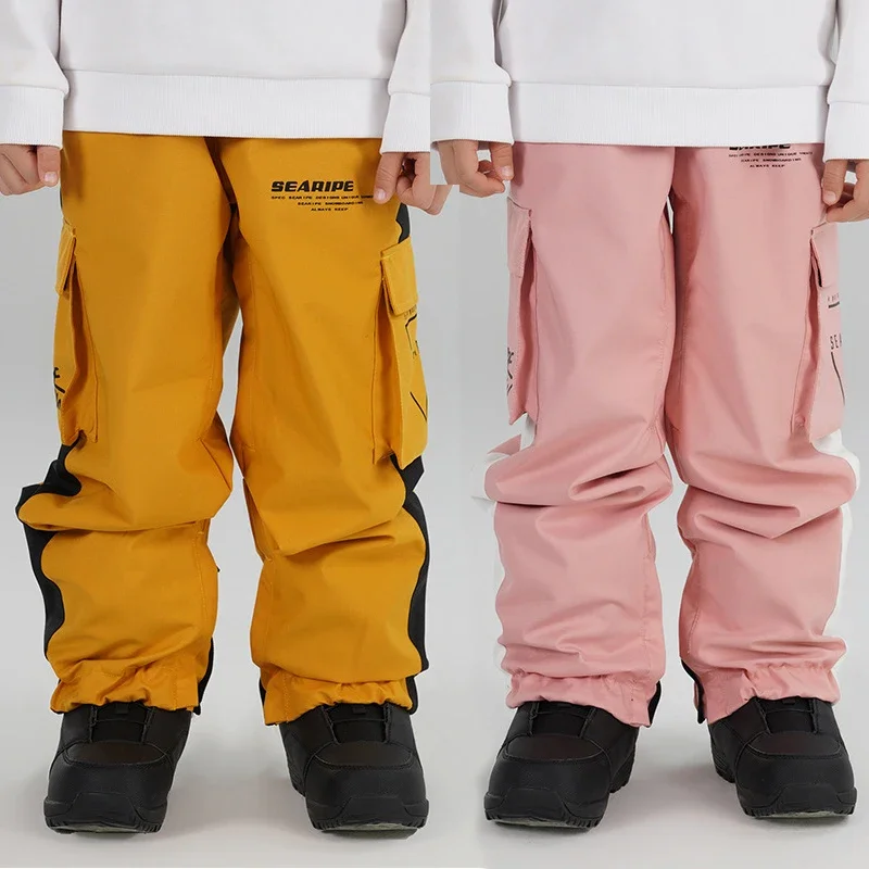 2025 Outdoor Mountain Girl Skiing Trousers Winter Windproof Baby Boys Snow Pants Waterproof Heated Children Snowboarding Clothes