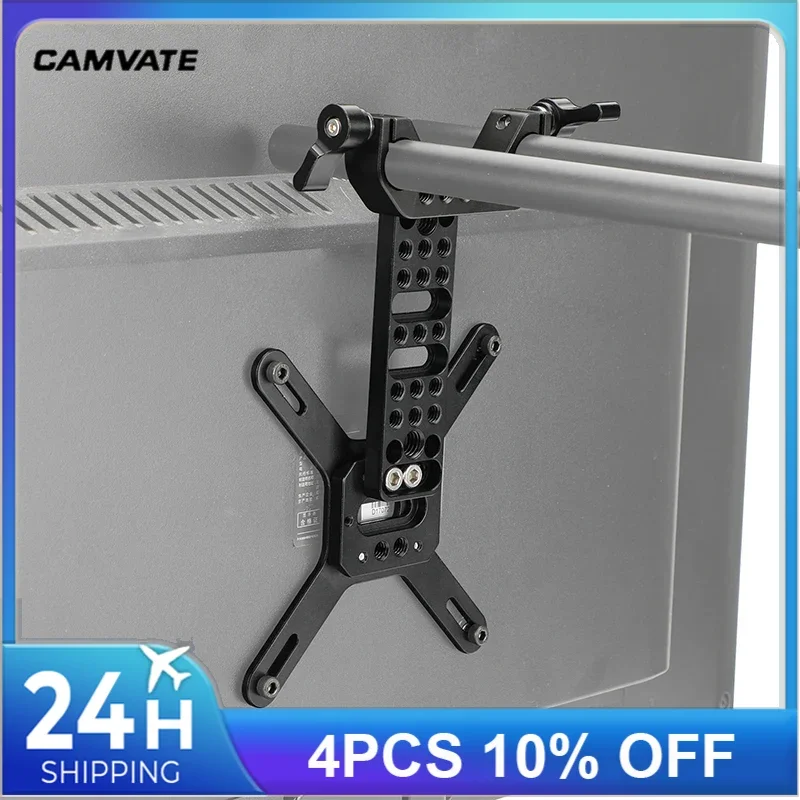 CAMVATE VESA Monitor Bracket LCD Screen Mount Stand with 15mm LWS Dual Rod Clamp Holder For 13