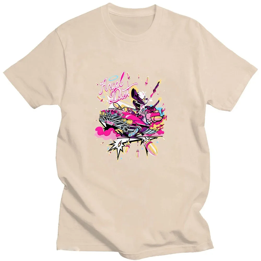 

Angel Dust T Shirt Anime Print Cartoon Tee-Shirt Short Sleeve 100% Cotton Tshirt Roupas Femininas Manga O-Neck Clothes