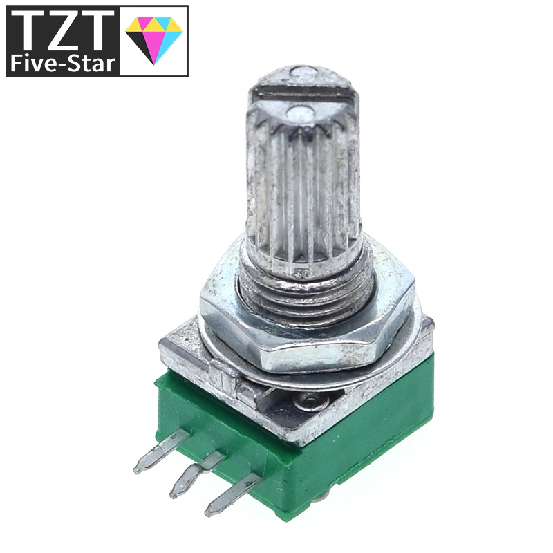 TZT  B5K B10K B20K B50K B100K B500K  Audio Amplifier Sealed Potentiometer 15mm Shaft 3pins RK097N