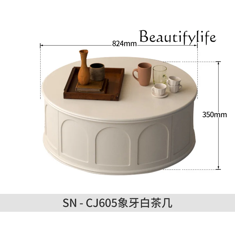 American Style Chinese Style Solid Wood Tea Table Household Minimalist round Tea Table