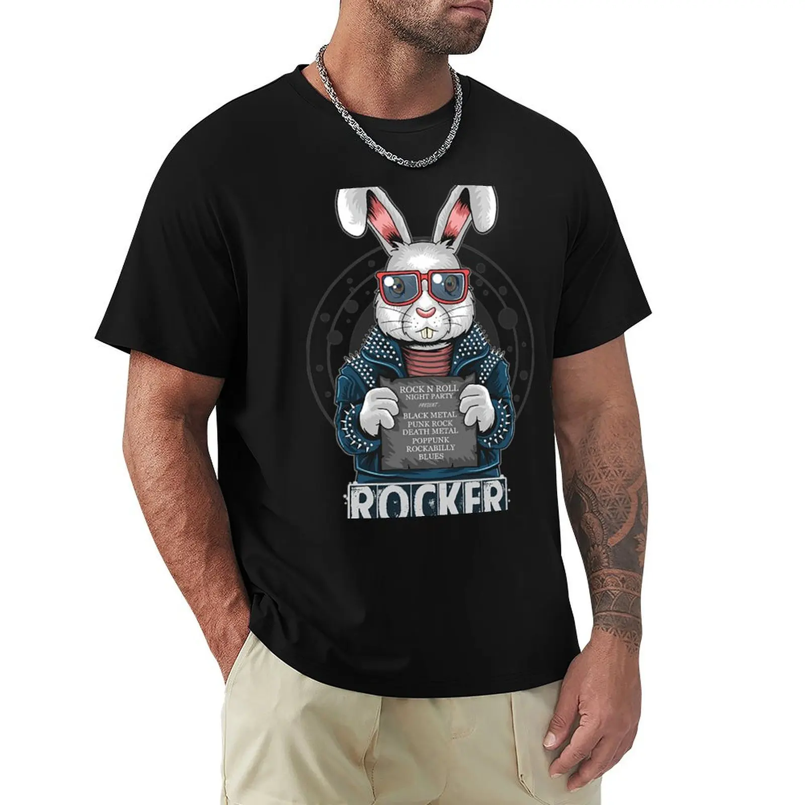 

ROC KER T-Shirt man clothes oversized graphic tee street wear mens white t shirts