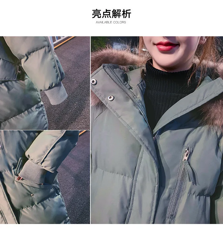 Winter coat 2023 new loose fitting cotton jacket women\'s mid length thickened down cotton jacket over knee cotton jacket parka