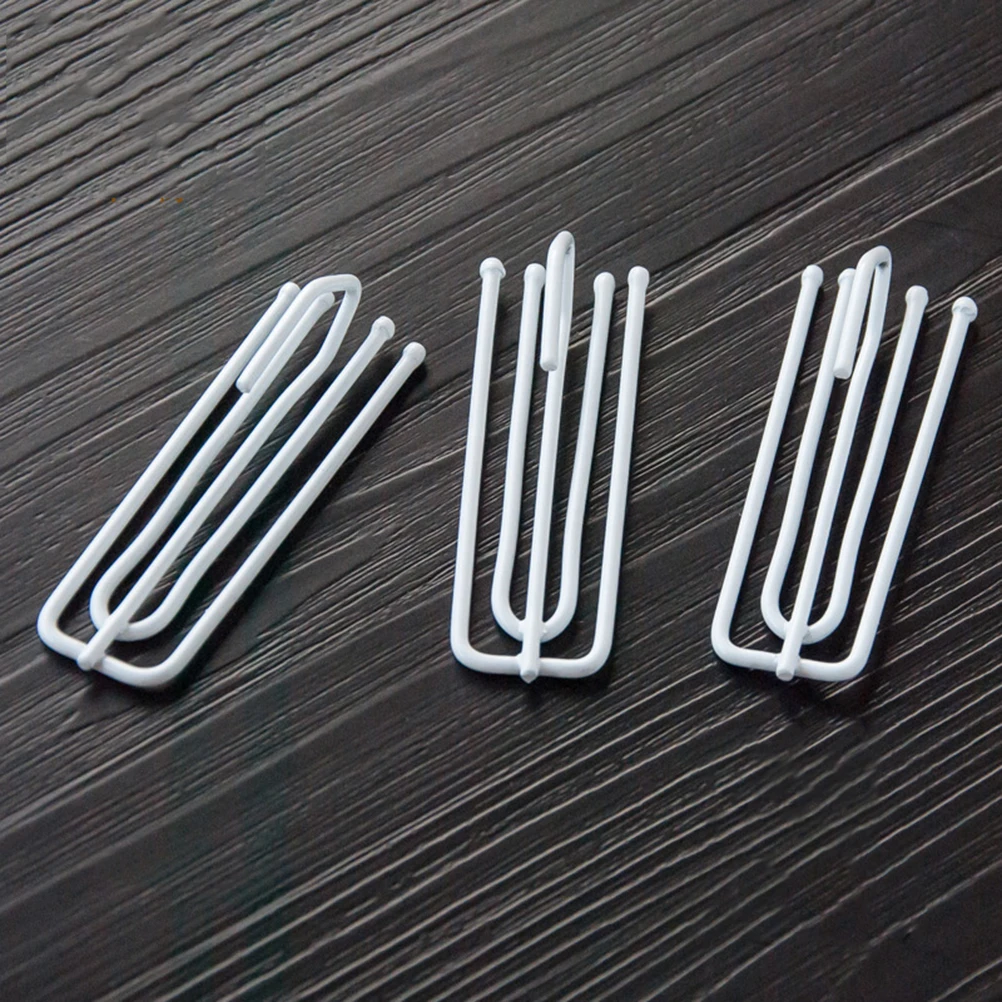 

15Pcs Stainless Steel Drapery Hooks Heavy Duty Four Fork Metal Clips for Curtain Tracks Pinch Pleat Heading Tape Drape Curtain