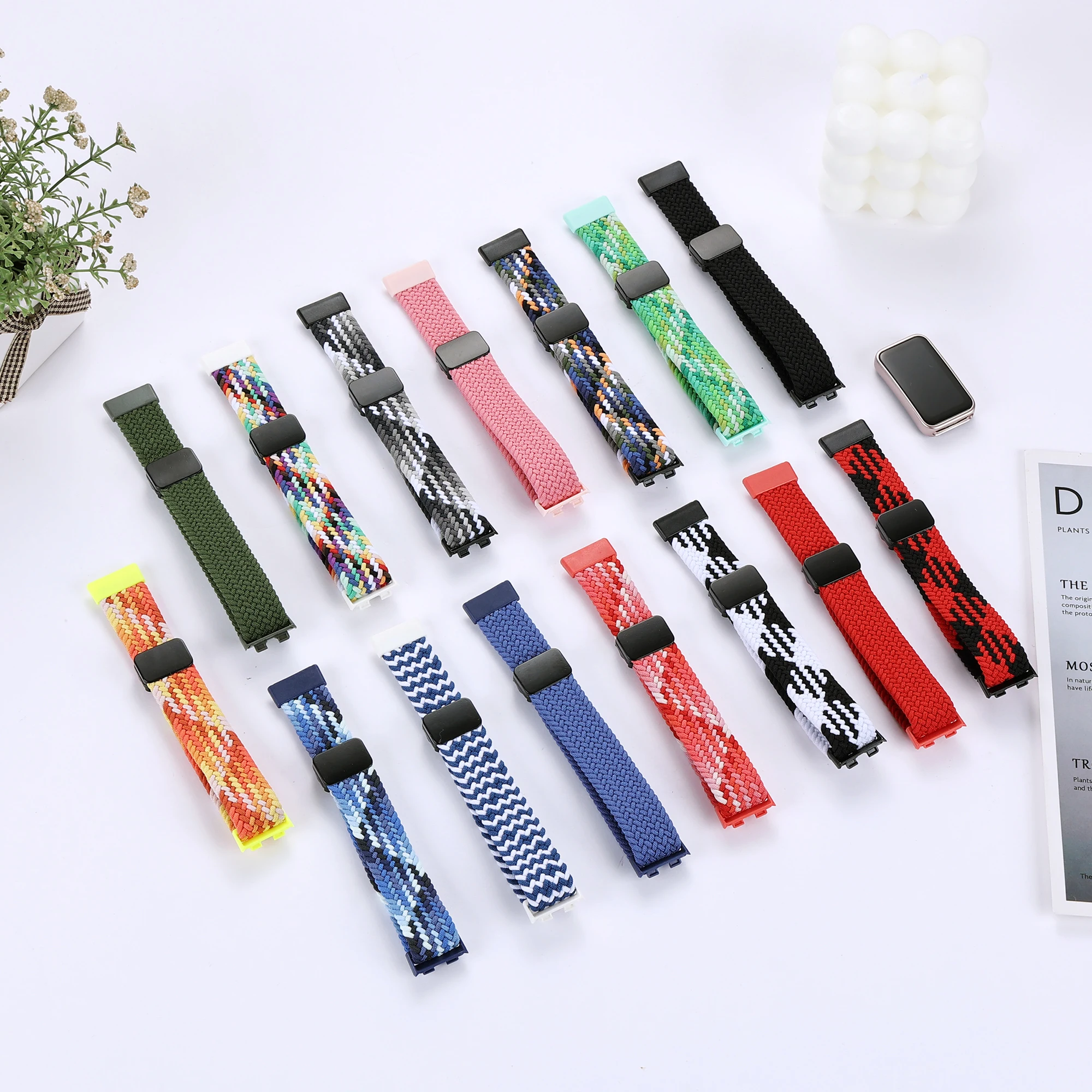 Magnetic Braided Loop for Huawei Band 9 8 Strap Accessories Adjustable Wristband Elastic Nylon Bracelet Correa Huawei Band9 band