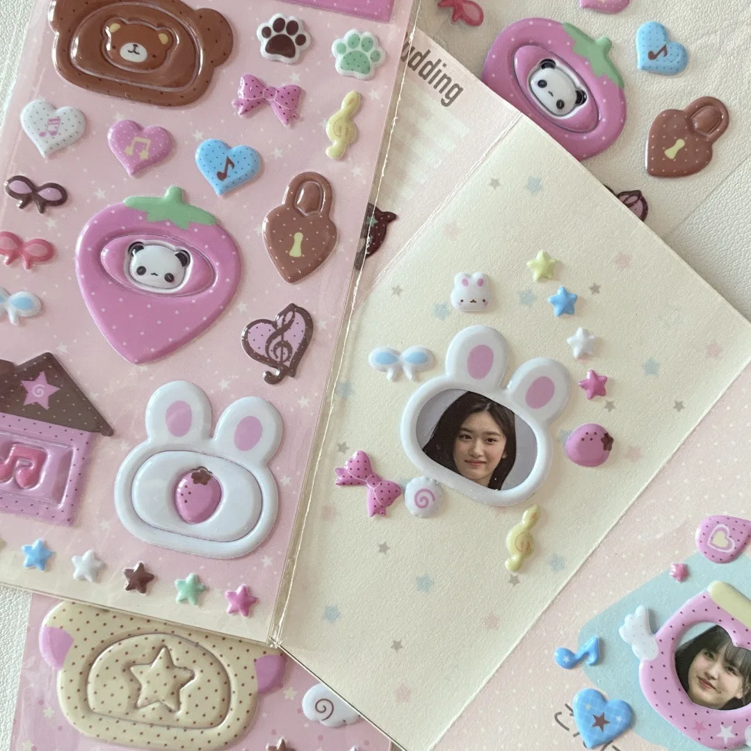 

Cute Cartoon Animal Sponge 3D Sticker Kawaii DIY Deco for Scrapbooking Journal Girlish Relief Stickers for Phone Case Camera CCD