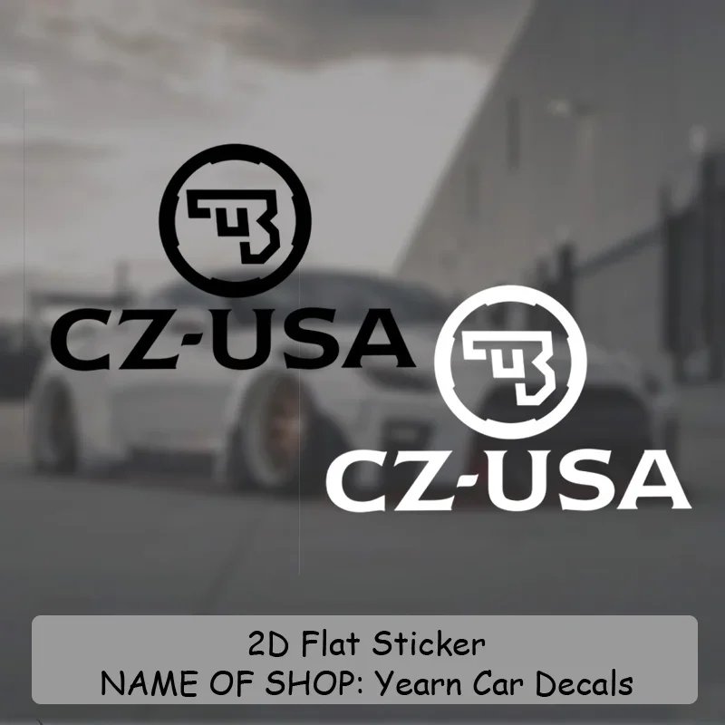 1PC CZ-USA Logo Sticker Central Circular Pattern Transparent Vinyl Decal Waterproof Car Motorcycle Decor Sticker