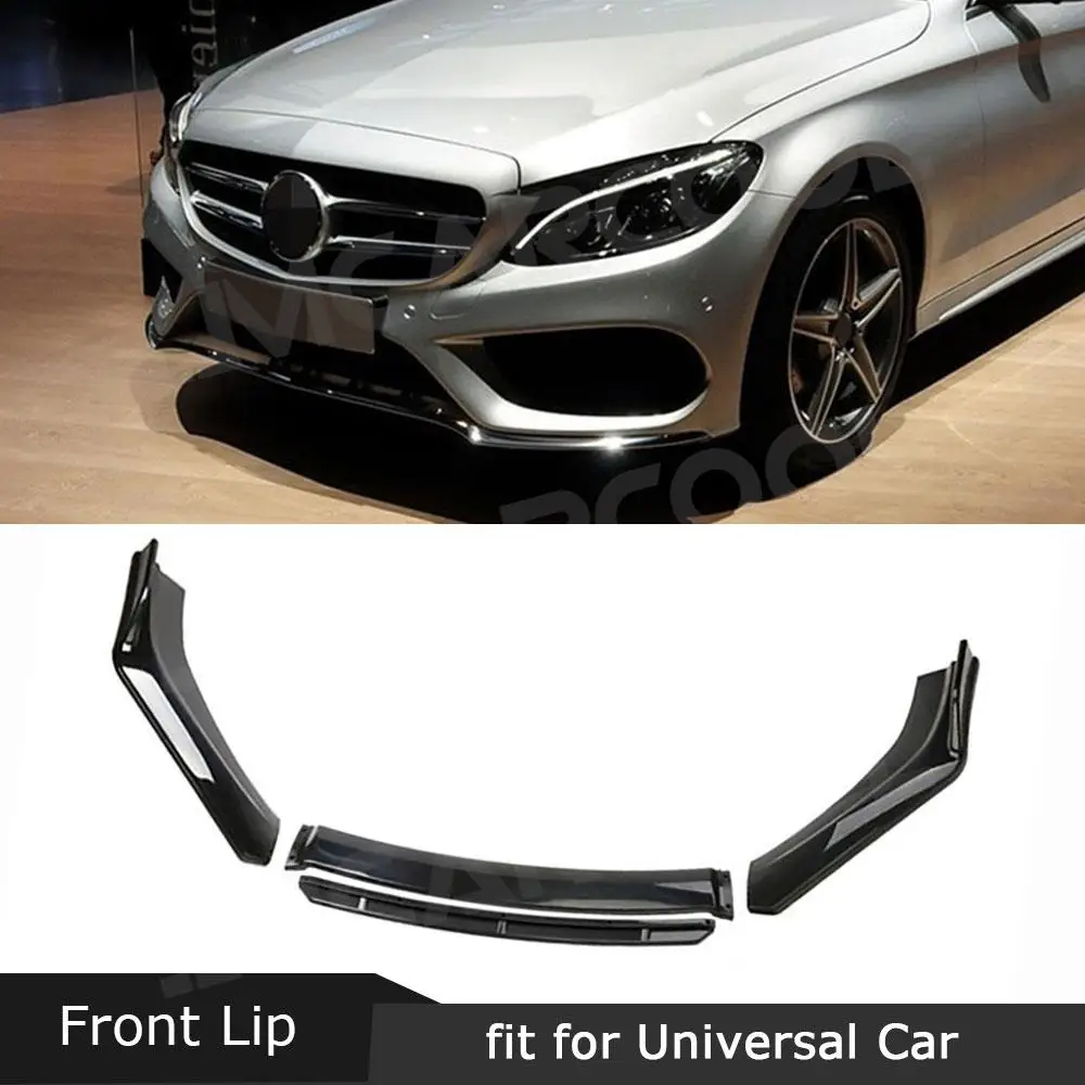 

For BMW for Benz for Audi for VW Front Bumper Lip Spoiler Chin Body Kits Splitters Car Decoration Accessories For Universal ABS