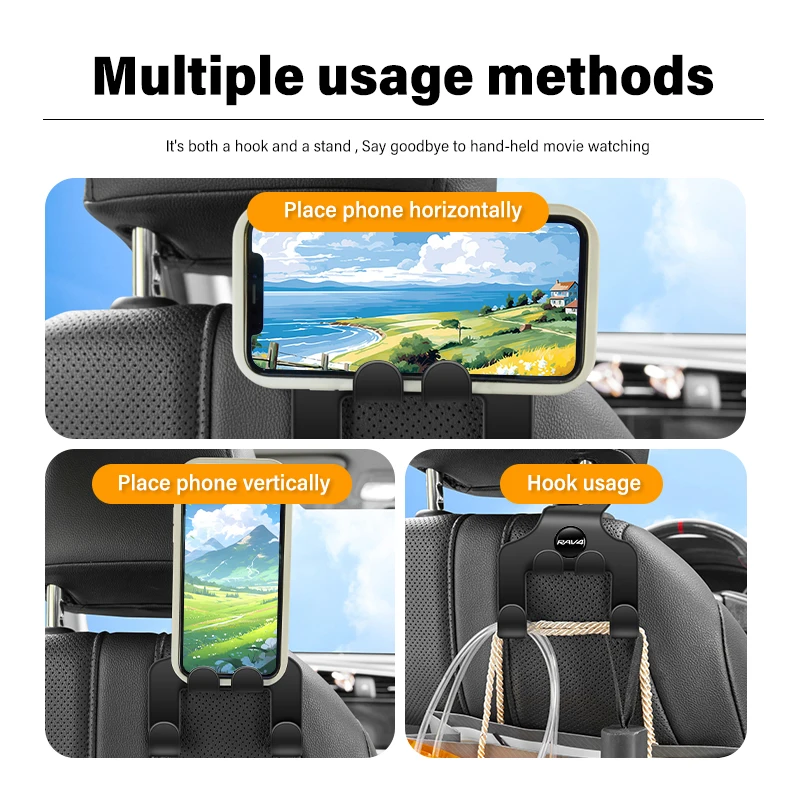 Double Head Hook Car Rear Seat Hanging Storage Holder Organizer For Toyota RAV4 20 30 XA30 2005 2006 2007 2008 2009 2010 2011