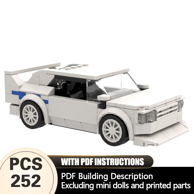 

Speed Racing Car Model MOC Building Bricks White Sports Car Modular Technology Gifts Holiday Assemble Children Toys Suit
