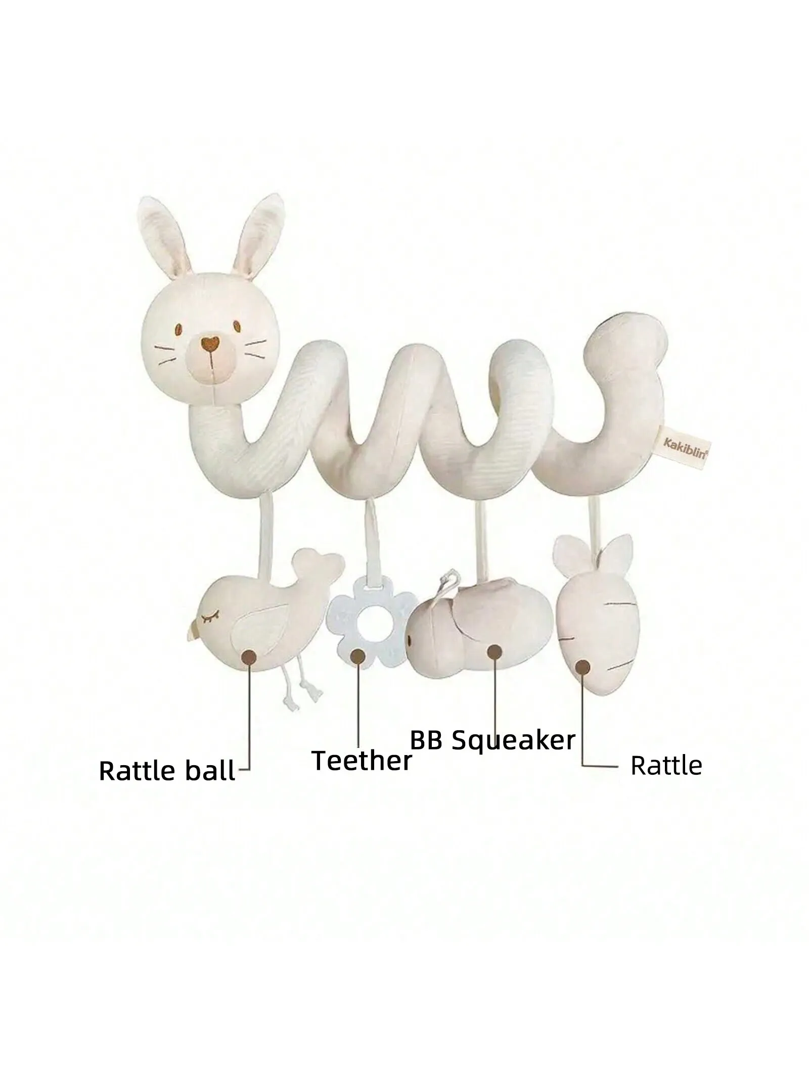 ของเล่นแขวนรถสำหรับเด็กทารก 1 ชิ้น, ของเล่นติดรถเข็นเด็ก, ของเล่นติดเบาะรถ, ของเล่นติดราวเปลเด็กพร้อมกระดิ่ง, ของเล่นตุ๊กตาแบบหมุนได้