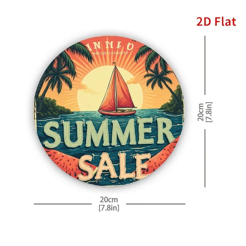 2D Round Tin Artwork—Attractive Holiday-Themed Designs—Metal Signs—Fun and Creative Signage (20X 20cm)—Ideal Choice for Home Decor