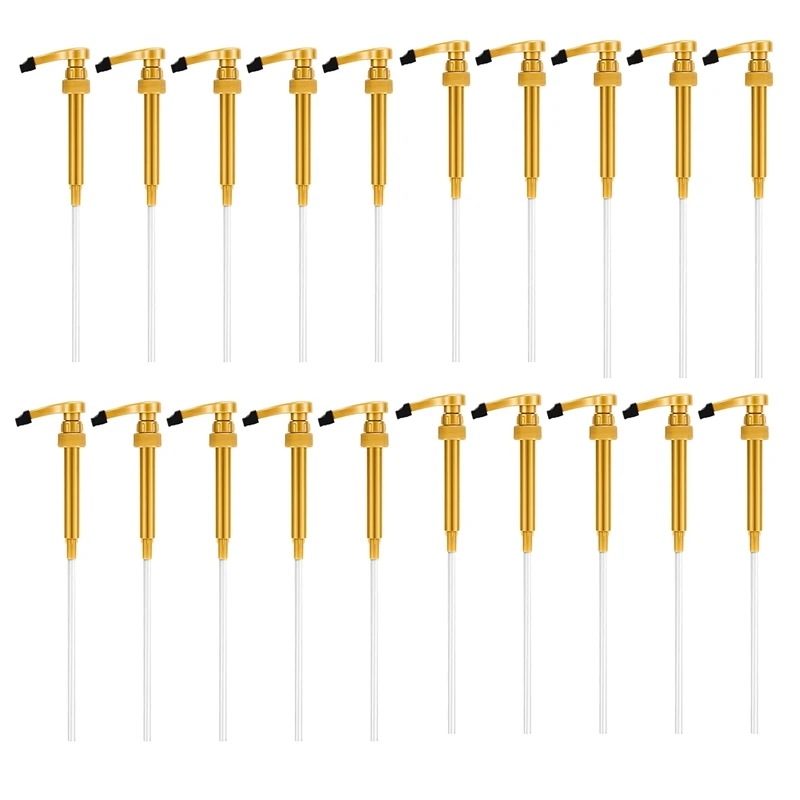 Coffee Syrup Pumps,20 Pack Pumps For Coffee Syrup Bottle, Fits 750 ML Coffee Syrup Pump Dispenser, Great For Home Silver Durable