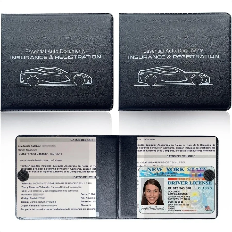 ซองใส่เอกสารรถยนต์ 2 ชิ้น พร้อมช่องเก็บของในรถ พร้อมฝาปิด อุปกรณ์ตกแต่งภายในรถยนต์