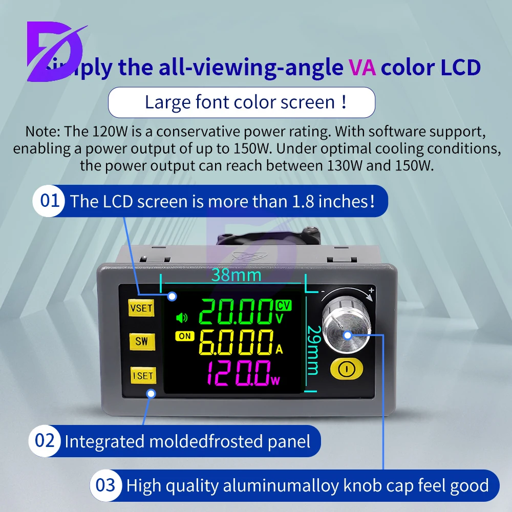 Input DC6-36V SK60SK120 CNC Lift-off DC Adjustable Voltage Regulator Constant Voltage Constant Current Solar Charging Module