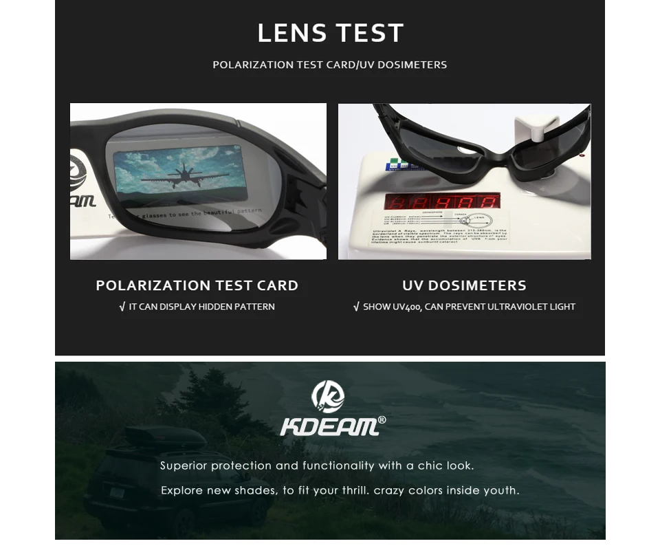 KDEAM Brand Strong Arm Men\'s Sunglasses Polarized Driving Shield Sun Glasses Men and Women Sports Goggles oculos de sol
