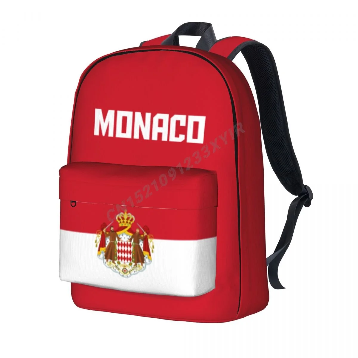 Unisex Backpack Monaco Flag Monacan Stitch Schoolbag Messenger Bag Case Laptop Travel Bag Mochila Gift