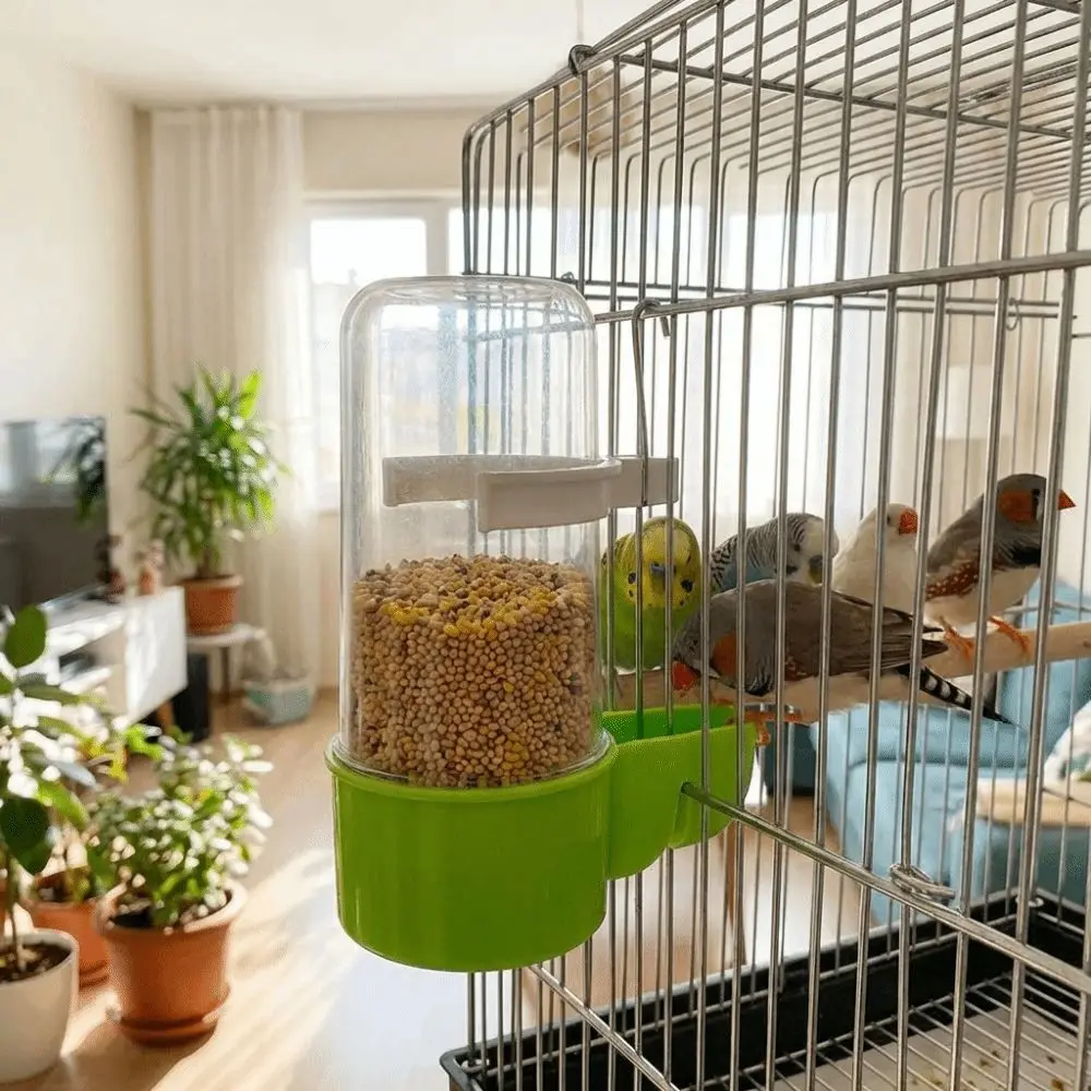 240ML Capacity Automatic Bird Feeder Plastic Detachable Base Cage Hanging Feeder Hummingbird Feeder Leak-Proof