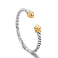 Retro Style Open Cuff Bracelets Stainless Steel Cable Wire Bangle For Women For Men Adjustable Chic Jewelry Accessorie Wholesale