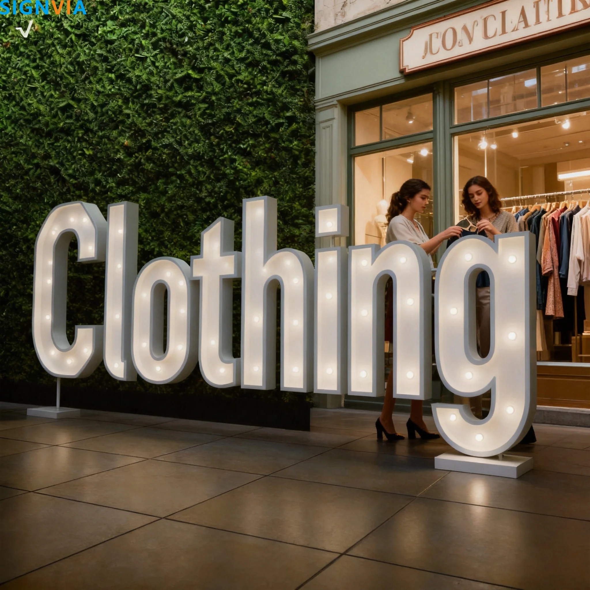 Baby LED Light Up Alphabet Marquee Signs, Custom Words & Phrases, Multi‑Color Indoor Outdoor Decor for Clothing Store Party
