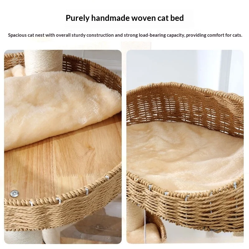 Árbol para gatos de interior con poste alto de sisal y cueva - imagen 4