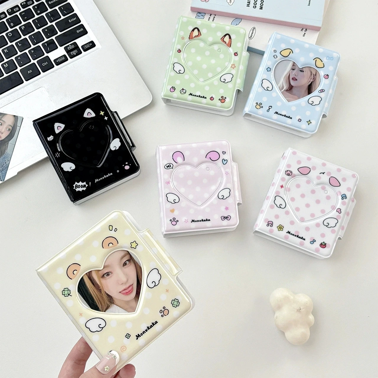 K-pop Star Cute Animal Ears Album Holds 32 Pcs 2.3x3.5 Inch Photos Instax Album for Fuji Instax & Name Card Photo Album