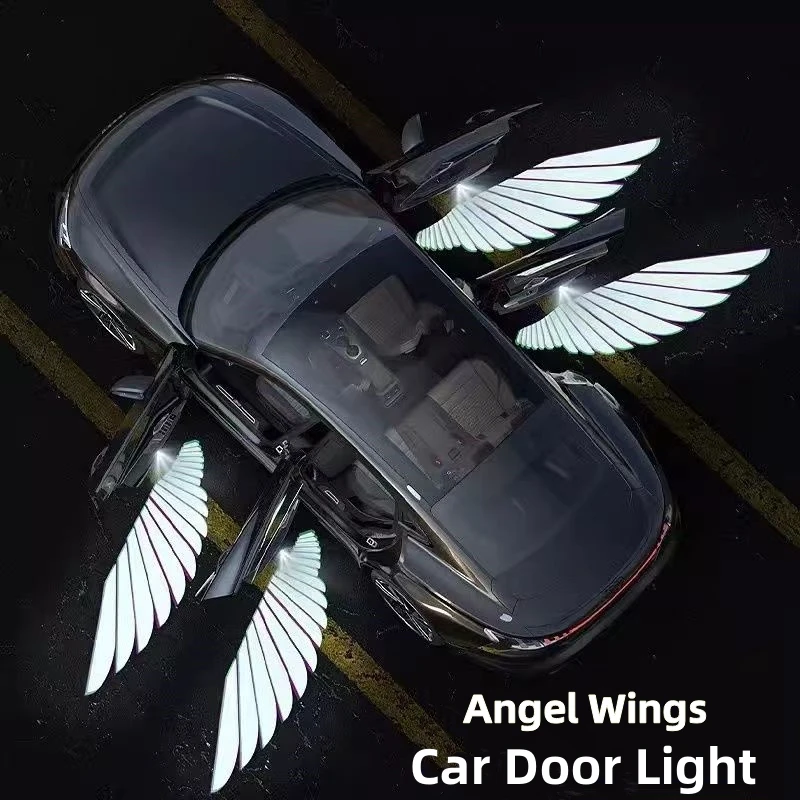 2pcs Wireless Led Car Door Lights Welcome Laser Projector Angel Wings Pattern For all car models of car accessories