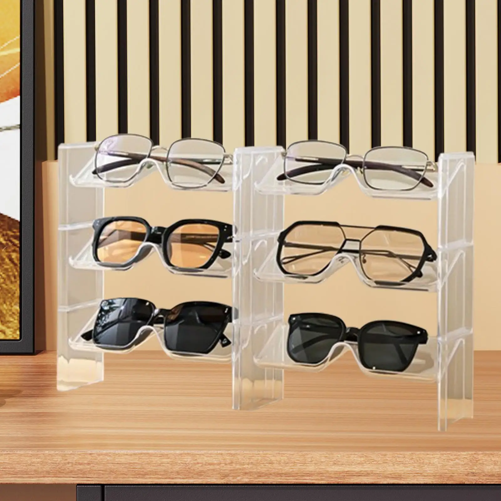 2 Pieces Glasses Display Stand Devices Clear Eyeglass Storage Rack for Shop Countertop Desktop Hair Accessories Office Supplies view 2