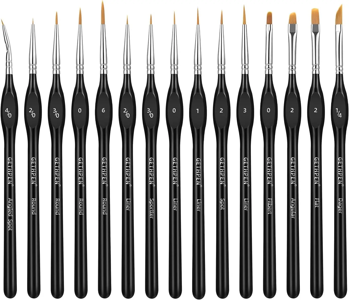 

15pcs Extreme Detail Paint Brushes Set for Miniatures, Fine Detailing, Acrylics, Oils, Watercolors