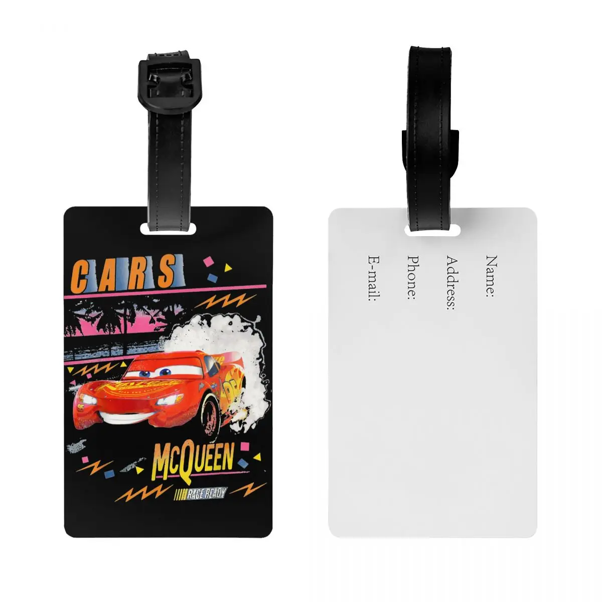 Lightning McQueen Red Cars 95 Luggage Tag for Travel Bag Privacy Cover Name ID Card