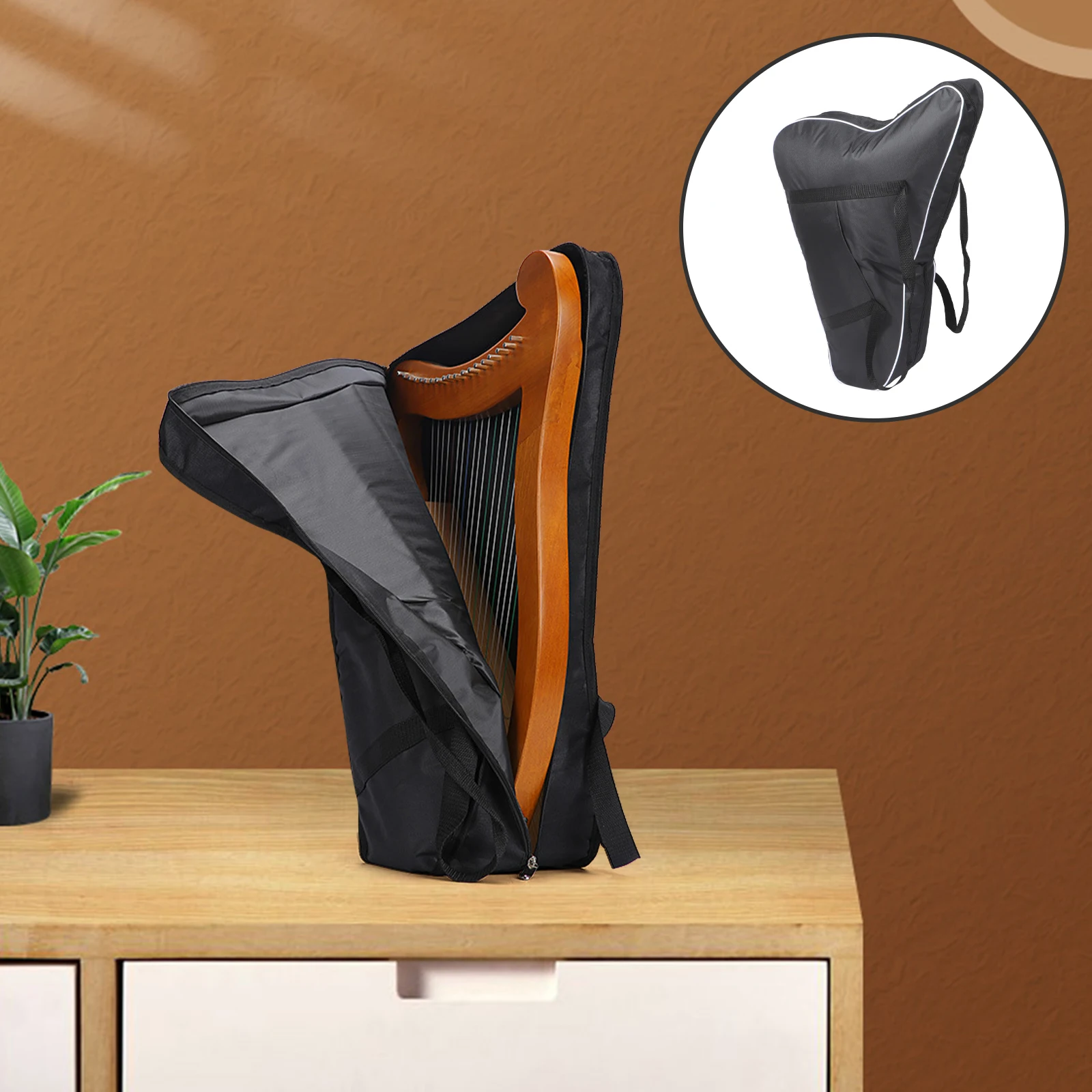 

Storage Bag Gig Lyre Harp Holder Cases for Musical Instruments Suitcase Carrying Black Bags Musicians