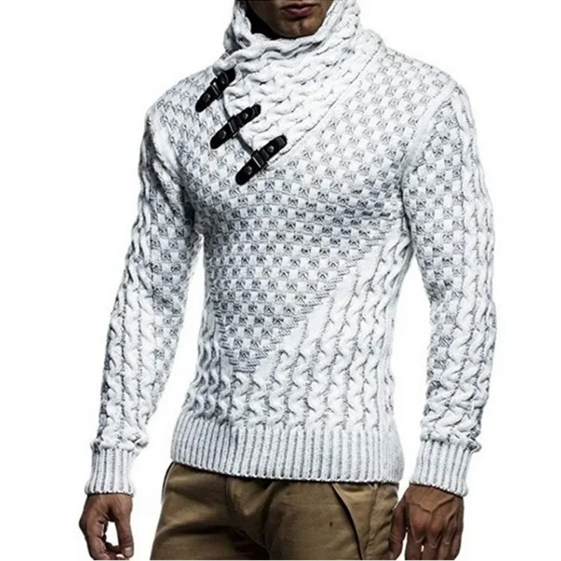 2025 Mens Sweater Knitted Pullover Fashion High Neck  Mens Wear