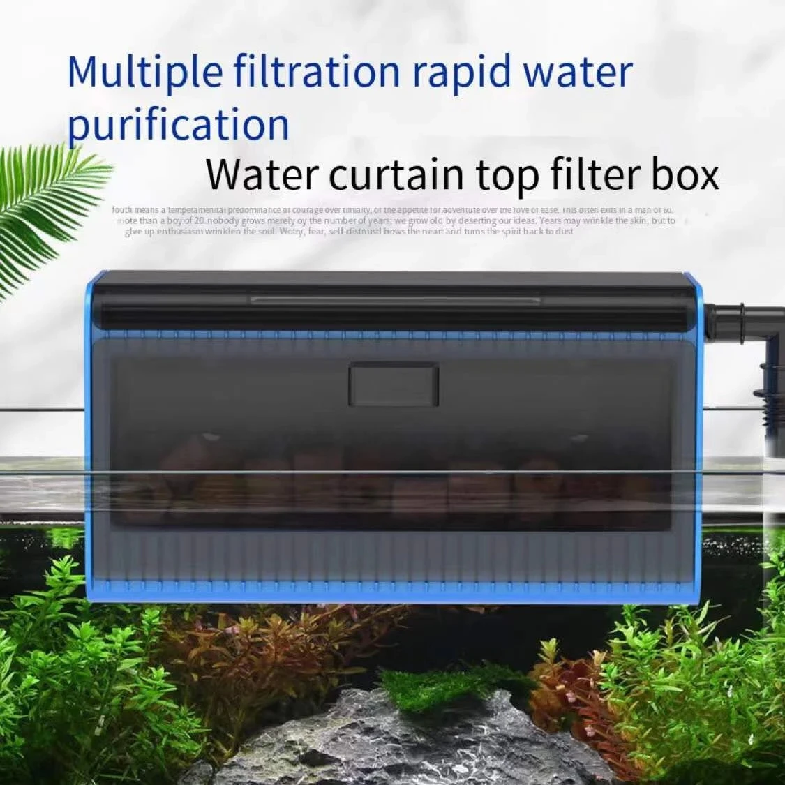 Fish tank filter box free water filter small drip wall-mounted filter pump drawer filter aquarium accessories 220V-240V 15W