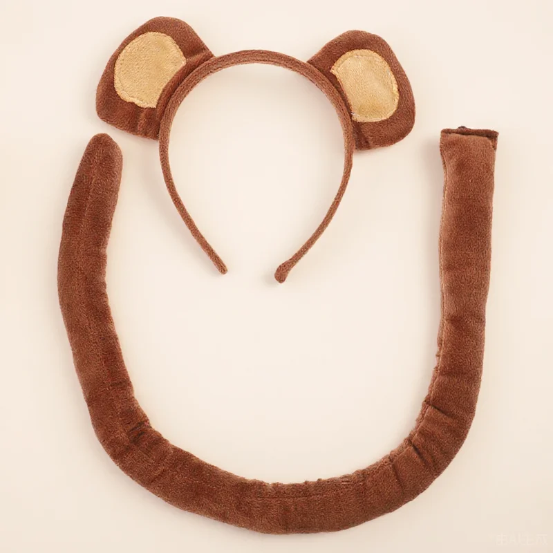 

1 set 1 Set Costume Animal Ear Headband Tail Party Cosplay Set Lightweight Comfortable Fabric Design Unique Party