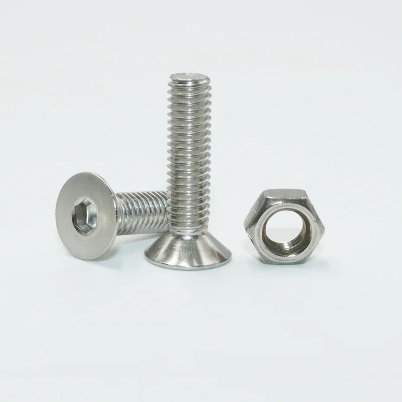 Hex Socket Countersunk Flat Head Screw Kit M2 M2.5 M3 M4 M5 M6 Hexagon Allen Bolt Nut 304 Stainless Steel DIN7991 Machine Screw