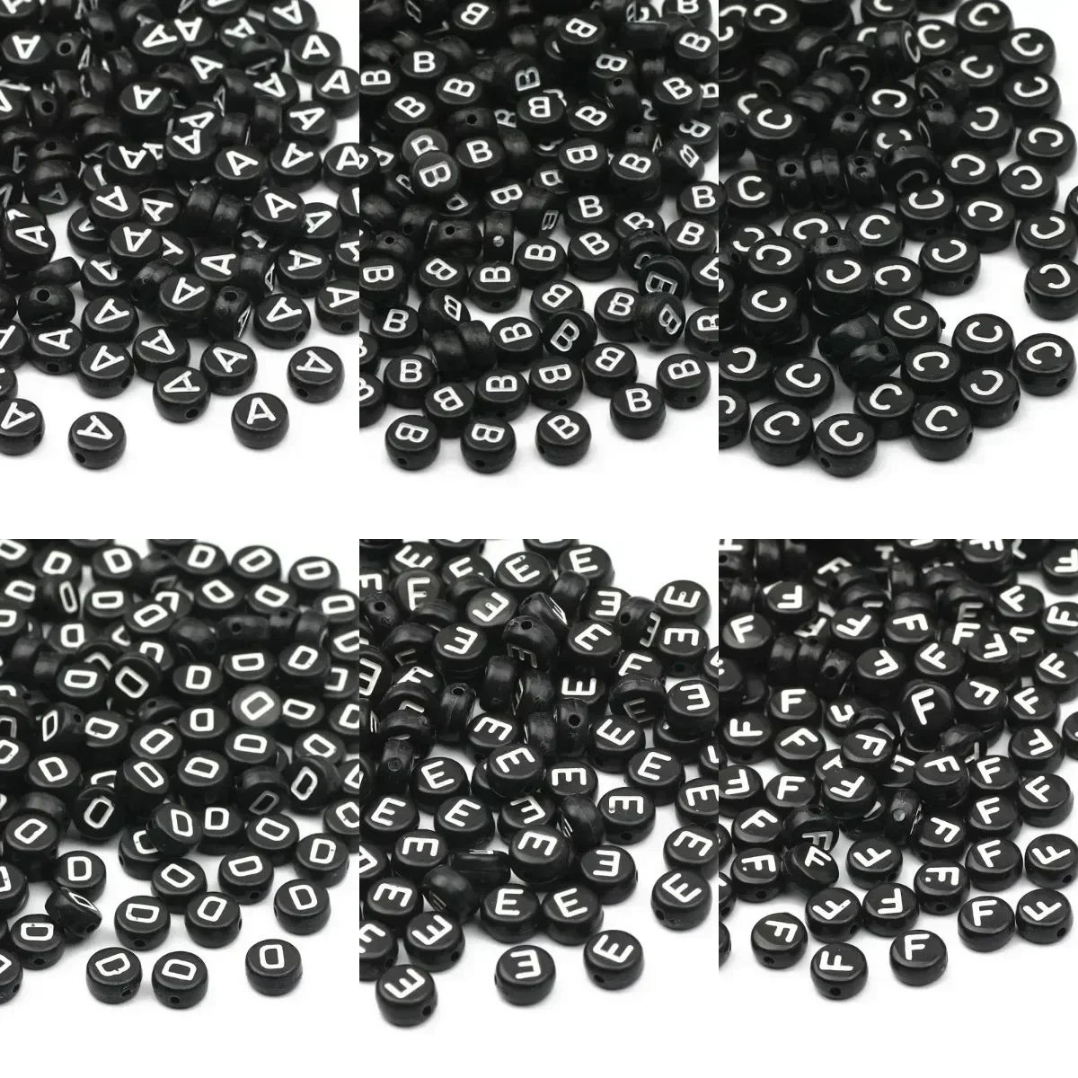 100-500 sztuk czarne akrylowe A-Z 26 literowe koraliki okrągły alfabet luźne koraliki do tworzenia biżuterii naszyjnik DIY bransoletka Handmade Craft