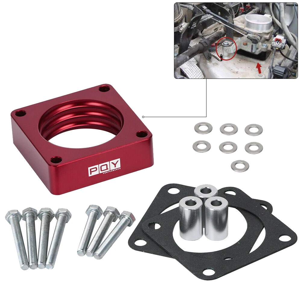 Red Throttle Body Spacer Gaskets Adaptor for Jeep Wrangler TJ YJ LJ Cherokee XJ 2.5L 4.0L Engine